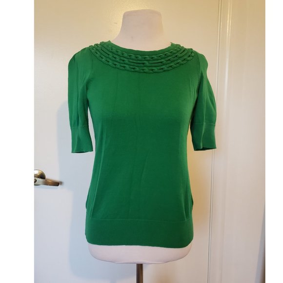 Anthropologie Moth Green Short Sleeve Sweater - Picture 3 of 5